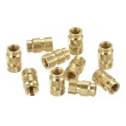 Knurled Insert Nut M4*10mm L*6mm OD Female Thread Brass Embedding Nut 60 pack
