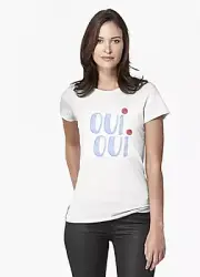 OUI OUI Yes Yes French Language Paris Eiffel Women's Tee T-shirt