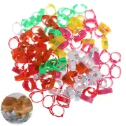 100PC Chicken Foot Ring Adjustable Size Poultry Leg Digital Label Buckle Ring