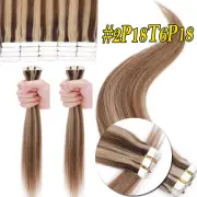 80pcs Thick Skin Weft Invisible Tape In Remy Human Hair Extensions Full Head