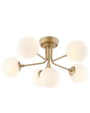 JONATHAN Y Olivier Parisian 24in 6-Light Globe Bistro LED Semi Flush Mount