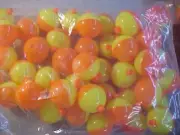 50 NEW 1 3/4" ROUND - ORANGE & YELLOW - Snap-On Fishing BOBBERS FLOATS