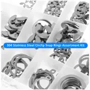 300Pcs E-Clips Assortment Set M1.5-M10 304 Stainless Steel C-Clips xiMbH