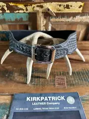 Custom Kirkpatrick Black Basket Stamped Suede Lined Gun Belt Size 36