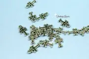 16 Cross Charms Christian Pendant Antique Silver Tone 16 x 11 mm US Seller 1140