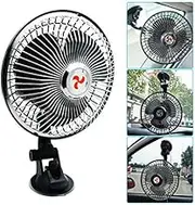Baceyong 12V/24V 6 Inch Car Fan Vehicle Fan Adjustment Suction Cup Car Auto Cooling Air Fan Mini Car Air Fan Summer Cooling Air Circulator