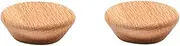 Wood Dresser Knobs 2Pcs Large Round Oak Drawer Cabinet Solid Wood Handle Wooden Wardrobe Door Log Cabinet Single Hole Handle 60Mm