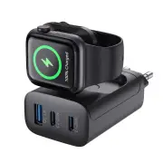 Bakeey WV33 43W 3-Port USB PD Charger with Smart Watch Wireless Charger Support QC PD Fast Charging Wall Charger Adapter