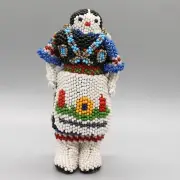 ZUNI-BEADED TRADITIONAL ZUNI LADY by ANITA MAHKEE-NATIVE AMERICAN BEADWORK