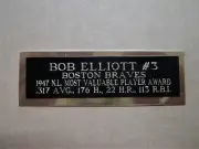 Bob Elliott Braves 1947 NL MVP Award Baseball Card Plaque Nameplate 1" X 3"