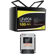 12V 100Ah Lithium Battery + 50A DC to DC LiFePO4 Battery Charger Bluetooth