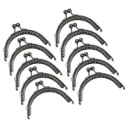 10pcs Metal Purse Frames 3.35" Kiss Lock Clasp Frame Arch Embossed Clutch