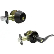 Bergamo Combination Lever Lockset, Aged Bronze - Pack of 2