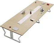 YQMHEZ Conference Table, Large Meeting Desk, Large Business Meeting Seminar Desk with Wooden Tabletop, People Training Seminar Table for Office, Reception Room(280cm)