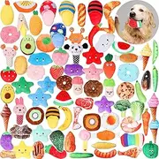 Hungdao 80 Pcs Dog Squeaky Toys Bulk for Small Puppy Dog Stuffed Plush Chew Toys Small Medium Dogs PET Toys with Squeakers for Puppies Teething (Cute Style)