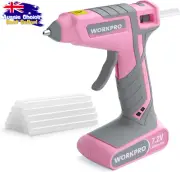 Pink Cordless Hot Glue Gun 7.2V 20pc Sticks Auto-Off Art Craft