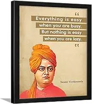 Chaka Chaundh - Suitable Swami Vivekananda Motivational Quotes Frames for Office & Student- Framed Posters with Frame - Quotes Wall Frames - Photos with Quotes - (13.5 X 10.5 inches)