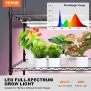 Indoor Plant Stand with Grow Light 6 Tier Shelving Unit 180W 180cm for Home
