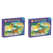 2x 75pc Mudpuppy Lenticular Kids/Children Jigsaw Puzzle Toy 45x26cm Cats 5+