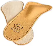 [Kaps] Orthotic 3/4 Leather Shoe Insoles Inserts For Women, Reduce Discomfort Prevent Forefoot Pain With Metatarsal Arch Support