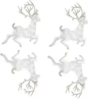 Tofficu 4pcs Embroidery Deer Cloth Stickers for Christmas Decoration Patches for Apparel Crafting for DIY Festive Projects
