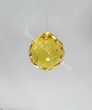 Swarovski Crystal Lt Topaz 30mm Faceted Ball 8550 Prism/ Suncatcher; Logo Etch