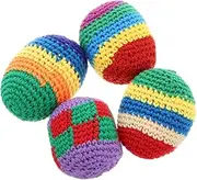 4pcs Soft Knitted Kick Sack Balls Multicolor Crochet Juggling Balls Stuffed Sandbag Woven Kick Sack Ball for Outdoor Playing