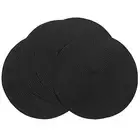 Round Braided Placemats Set of Washable Round Table Mats for Dining 4 Black