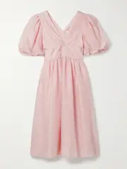 [Sea] Sea - Florence Gathered Cloqué Midi Dress - Pink - US10 US 10 Pink