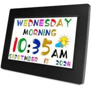 Kids Digital Alarm Clock Talking Clock, 24 Alarms Custom Reminders, Black