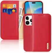 DUX DUCIS Hivo Series Phone Case for iPhone 14 Pro Genuine Wallet Cover Stand RFID Blocking Shell