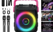 Karaoke Machine for Adults & Kids, Portable Bluetooth 5.3 Speaker with 2
