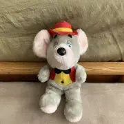 Vintage 1987 Chuck E Cheese 8-9" Plush Stuffed Animal Mouse Showbiz Pizza Time