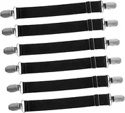 BELLIFFY 6Pcs Adjustable Elastic Fasteners for Clothes Multifunctional Clips for Motorcycle Riding Tie Down Strap Loops for Jeans and Mattress