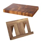 Davis & Waddell Wood End Grain Cutting Board and Recipe Book Holder