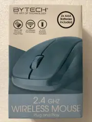 ByTech 2.4 GHZ Wireless Mouse Plug And Play BLUE Color NEW In Box