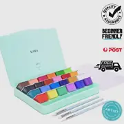 HIMI Gouache Paint, Set of 24 Colors×30ml with Paint Brushes, Unique Jelly