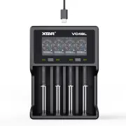 XTAR VC4SL QC3.0 LCD Screen Display 3.6V/3.7V/1.2V Li-ion Battery Charger 4-Slots Type-C Fast Charging Current Optional