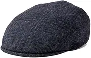 [Generic] Men Cap Hatwool Blend Flat Caps Large Check Herrinbone Hats