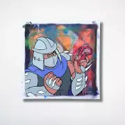 Shredder Lost in Dimension X - Mixed Media Pop Art on Canvas, 24" x 24" x 1.5"