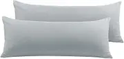 PiccoCasa 2 Packs Body Pillow Cover, Soft 100% Brushed Microfiber Light Grey Body Pillow Pillowcase, 20"x54" Body Pillow Cases with Zipper Closure for Long Pillows