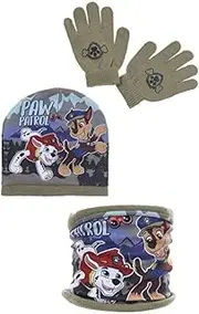 [Sun City] Paw Patrol Chase Marshall Children's Winter Set 3-Piece Hat, Snood & Gloves