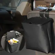 Car Trash Can Collapsible Car Garbage Can with Lid PU Leather Car Trash Bin