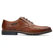 Bugatti Mens Comfort Wide Lace-Up Shoes Tan