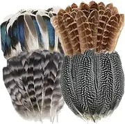 Vaveren Crafts Feathers Artificial Feather Portable Comfortable Handicraft Accessories Colored Feathers for DIY Crafting Home Wedding, 40pcs
