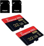 2 Pack Micro SD Card 32GB Class 10 with SD Adapter High Speed Memory Card for Tablet,Camera,Drone