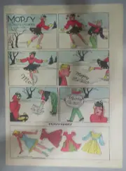 Mopsy by Gladys Parker w/ Uncut Paper Dolls from 12/30/1951 Size 11 x 15 inches