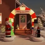 Christmas Inflatable Santa Snowman Arch Gate LED 260 cm Holiday Decor Outdoor