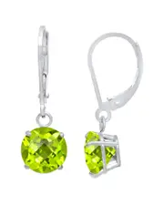 MaxColor Silver 3.80 ct. tw. Peridot Dangle Earrings