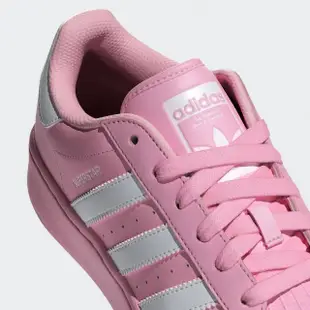 【adidas 愛迪達】休閒鞋 女鞋 運動鞋 三葉草 SUPERSTAR XLG W 粉白 ID5733